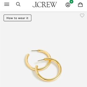JCrew Mini Tube Hoop Earrings- Burnished Gold- NWOT